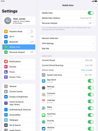The total data usage is displayed next to Current Period.