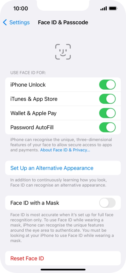 Press the indicators next to the required settings to turn them on or off. Press the indicators next to the required settings to turn them on or off.