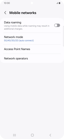 Press Network mode.