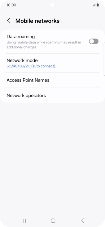Press Network mode.