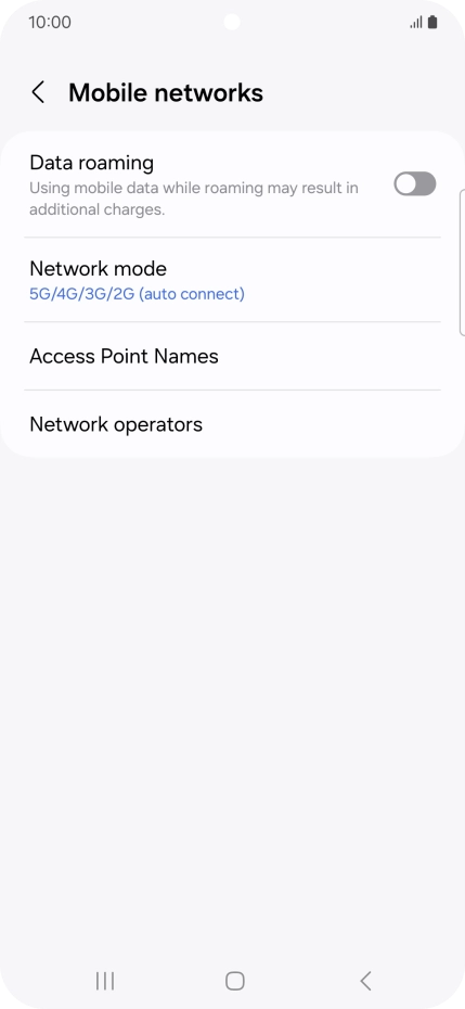 Press Network mode.