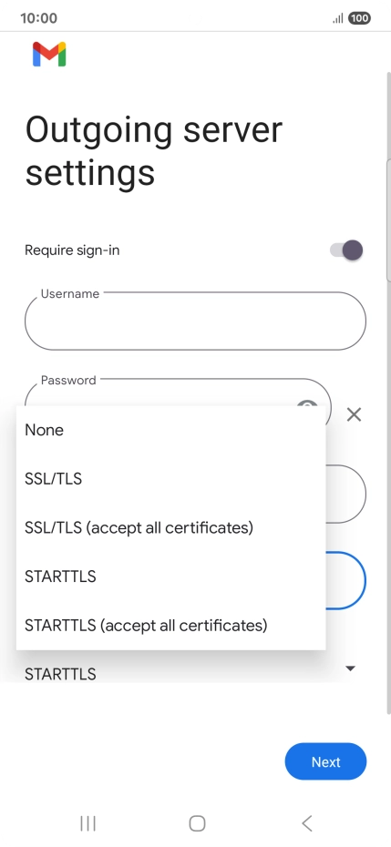 Press SSL/TLS.