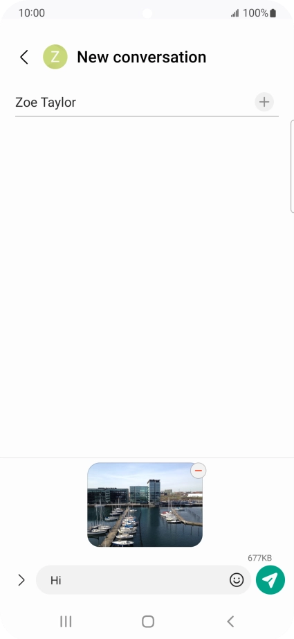 Press the send icon when you've finished your picture message.
