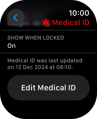 Press Edit Medical ID. Press Edit Medical ID.