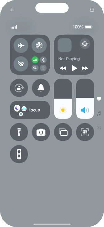 Press the flight mode icon to turn the function on or off. Press the flight mode icon to turn the function on or off.