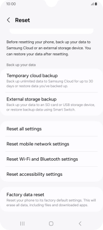 Press Reset mobile network settings. Press Reset mobile network settings.