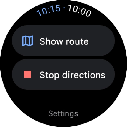 Press Stop directions. Press Stop directions.