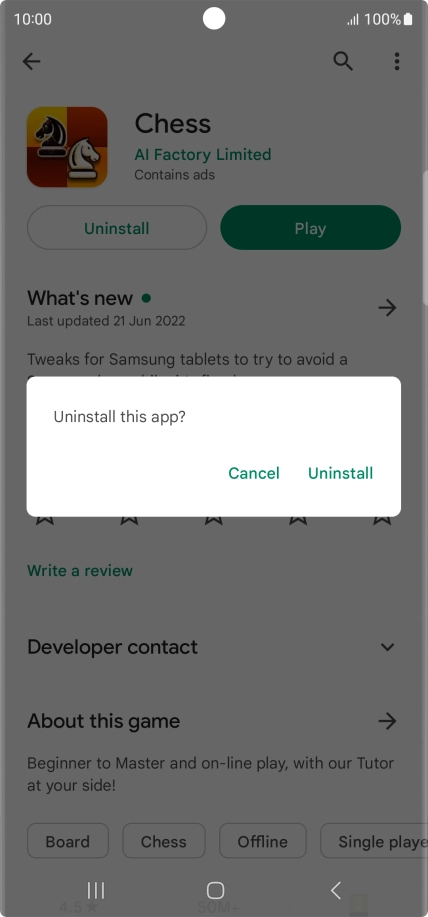 Press Uninstall.