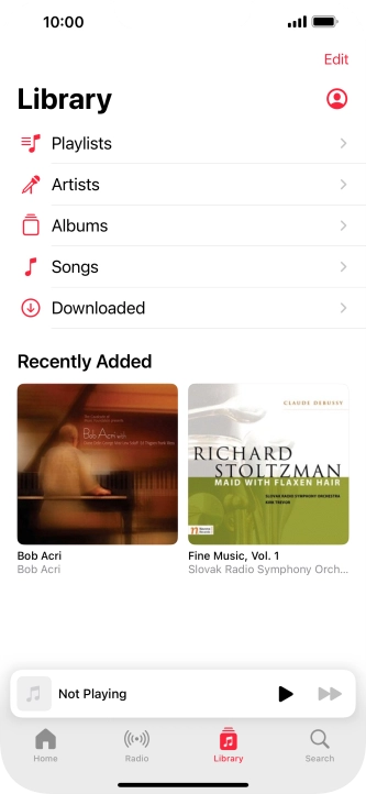 Press Playlists.