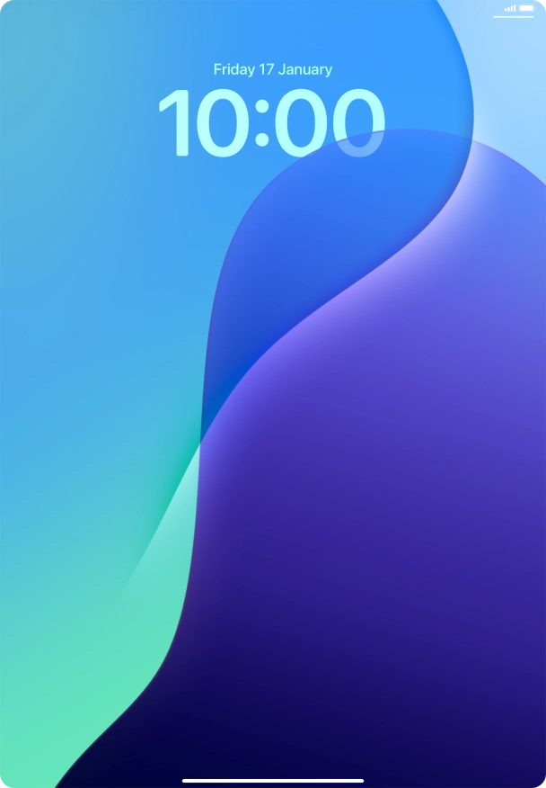 Slide your finger upwards starting from the bottom of the screen.