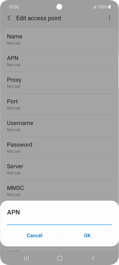 Key in wap.vodafone.co.uk and press OK.