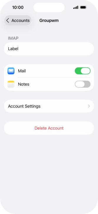 Press Account Settings.