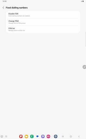 Press Disable FDN. Press Disable FDN.