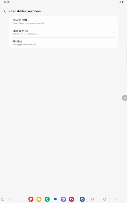 Press Disable FDN. Press Disable FDN.