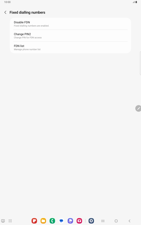 Press Disable FDN. Press Disable FDN.