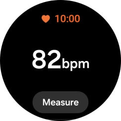 Press Measure and wait while your smartwatch measures your heart rate. Press Measure and wait while your smartwatch measures your heart rate.