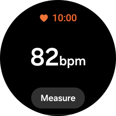 Press Measure and wait while your smartwatch measures your heart rate. Press Measure and wait while your smartwatch measures your heart rate.