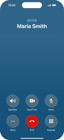 Press the end call icon to end the call and return to the home screen. Press the end call icon to end the call and return to the home screen.