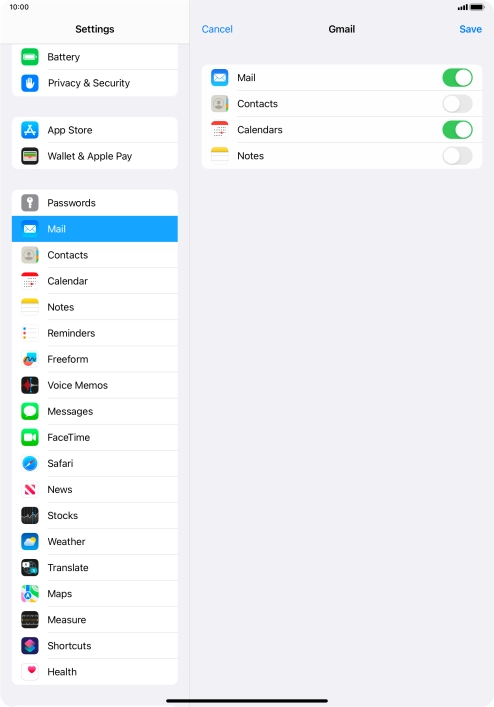 If this screen is displayed, you email account has been recognised and set up automatically. Follow the instructions on the screen to key in more information and finish setting up your tablet.