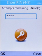 If you're asked to key in your PIN, do so and press the Left selection key.