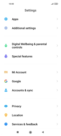 Press Additional settings.
