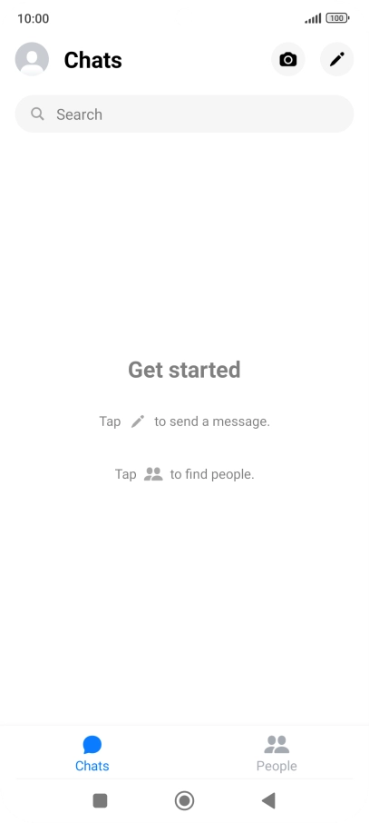 Press the new message icon. Press the new message icon.