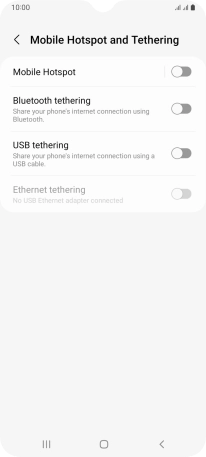 Press Mobile Hotspot.