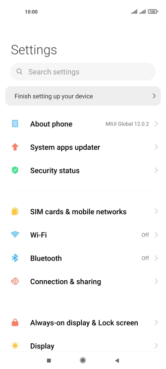 Press SIM cards & mobile networks.