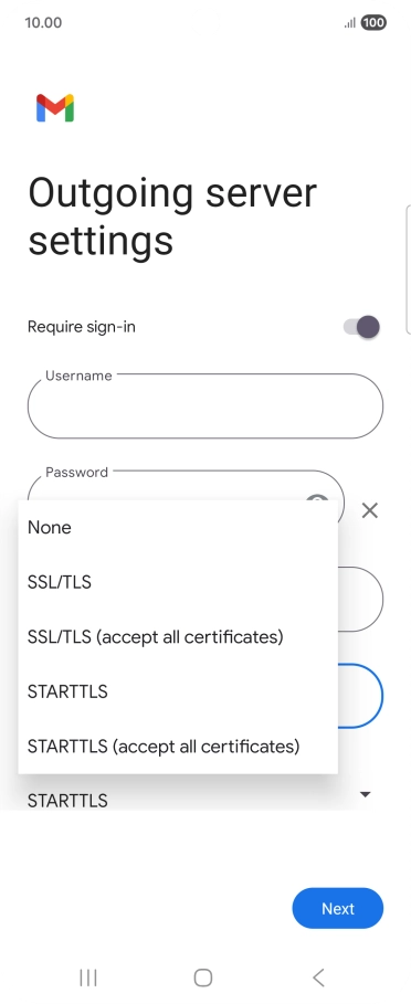 Press SSL/TLS.