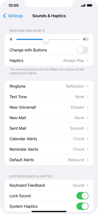Press Text Tone.