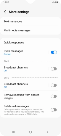 Press Text messages.