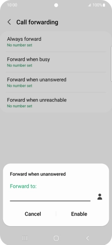 Key in +447836121121 and press Enable.