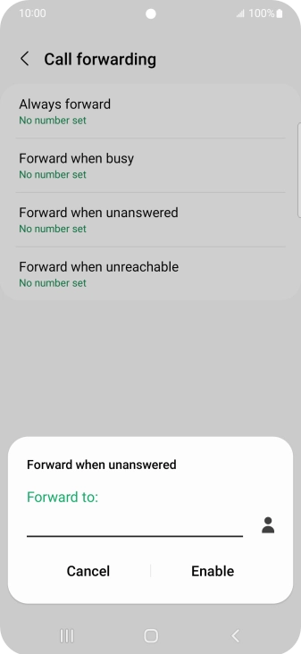 Key in +447836121121 and press Enable.