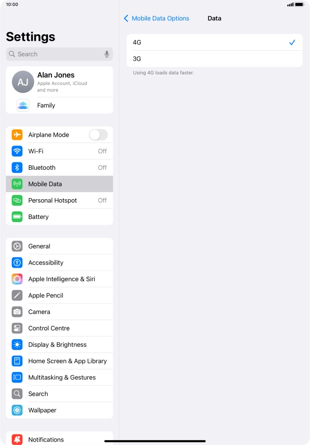Press the required setting. Press the required setting.