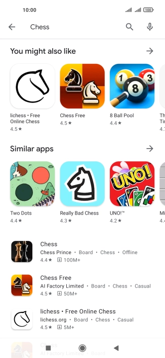 Press the required app. Press the required app.