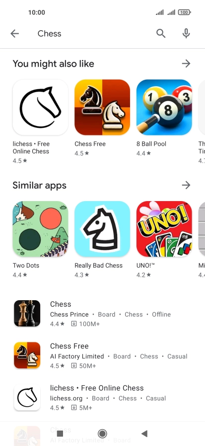 Press the required app. Press the required app.