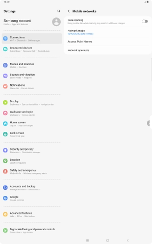 Press Network mode.