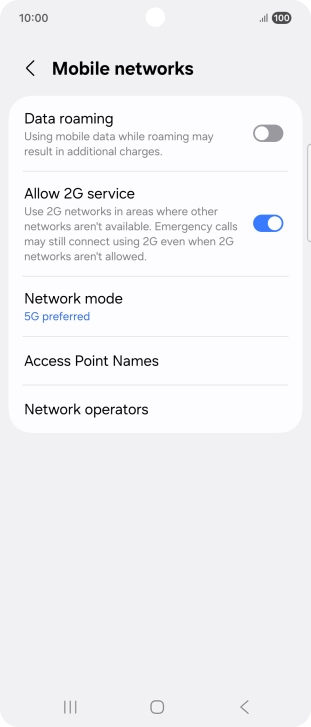 Press Network mode.