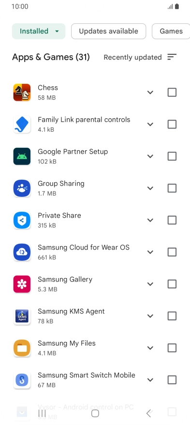 Press the required app. Press the required app.