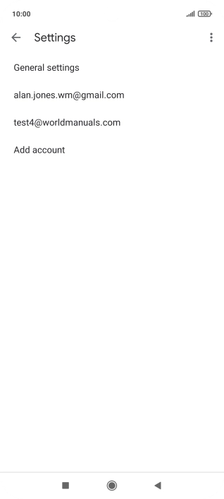 Press the required email account.