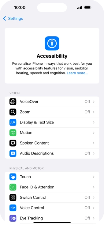 Press Display & Text Size.