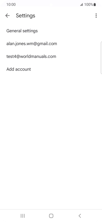 Press the required email account. Press the required email account.