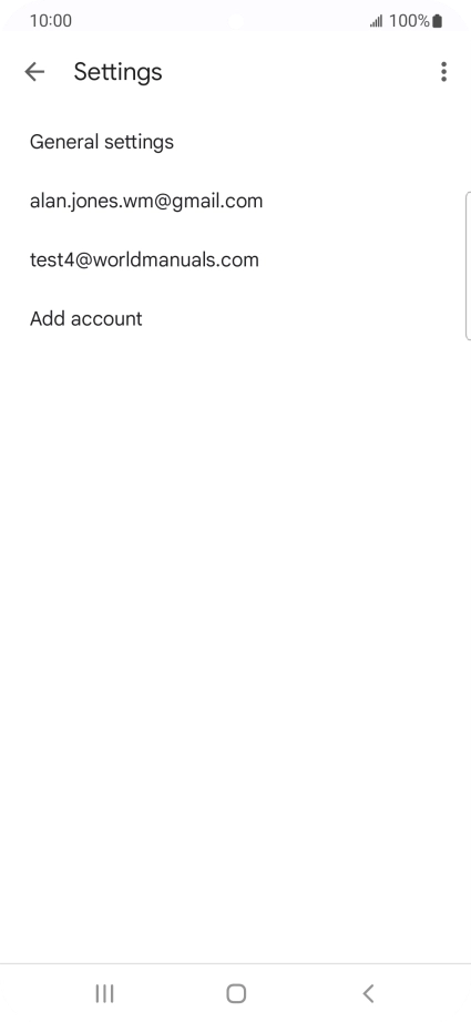 Press the required email account. Press the required email account.