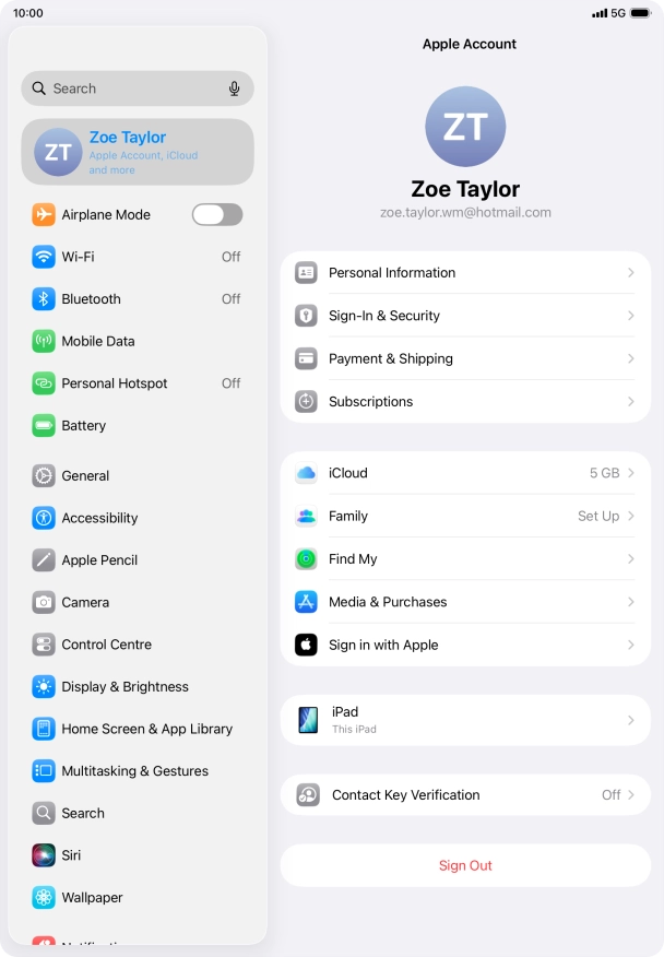 Press iCloud.
