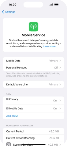 Press Mobile Data.