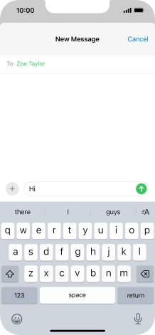 Press the send icon. Press the send icon.
