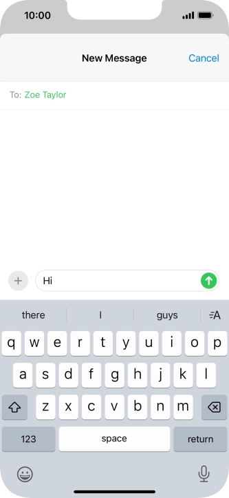 Press the send icon. Press the send icon.