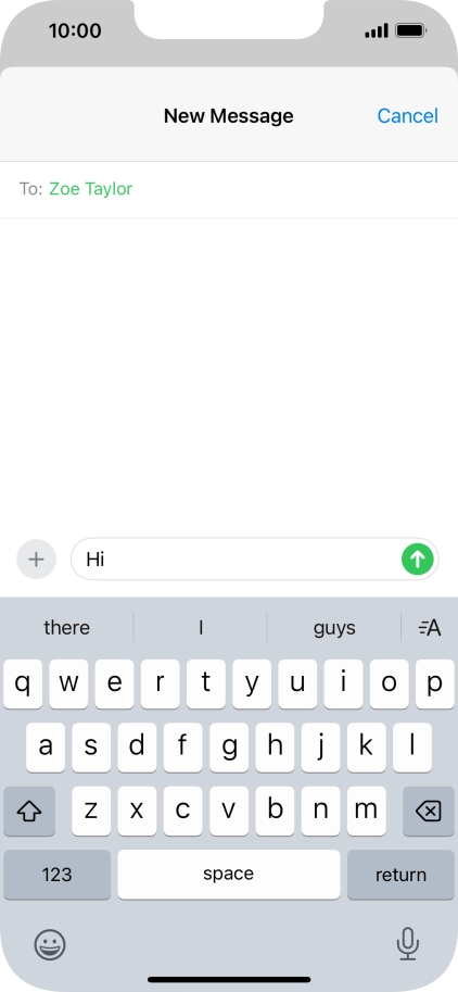 Press the send icon. Press the send icon.