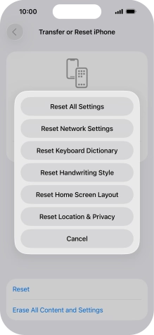 Press Reset All Settings.