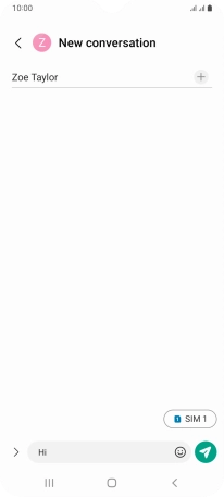 Press the send icon when you've finished your text message.
